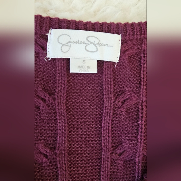 NWT Jessica Simpson Purple Knit Sweater Dress w/ Waist Tie - Picture 6 of 15